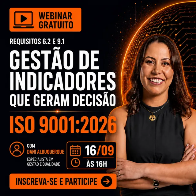 Webinar gratuito: Gestão de Indicadores — quarta, 16/09, às 16h
