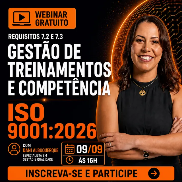 Webinar gratuito: Gestão de Treinamentos e Competência — quarta, 09/09, às 16h